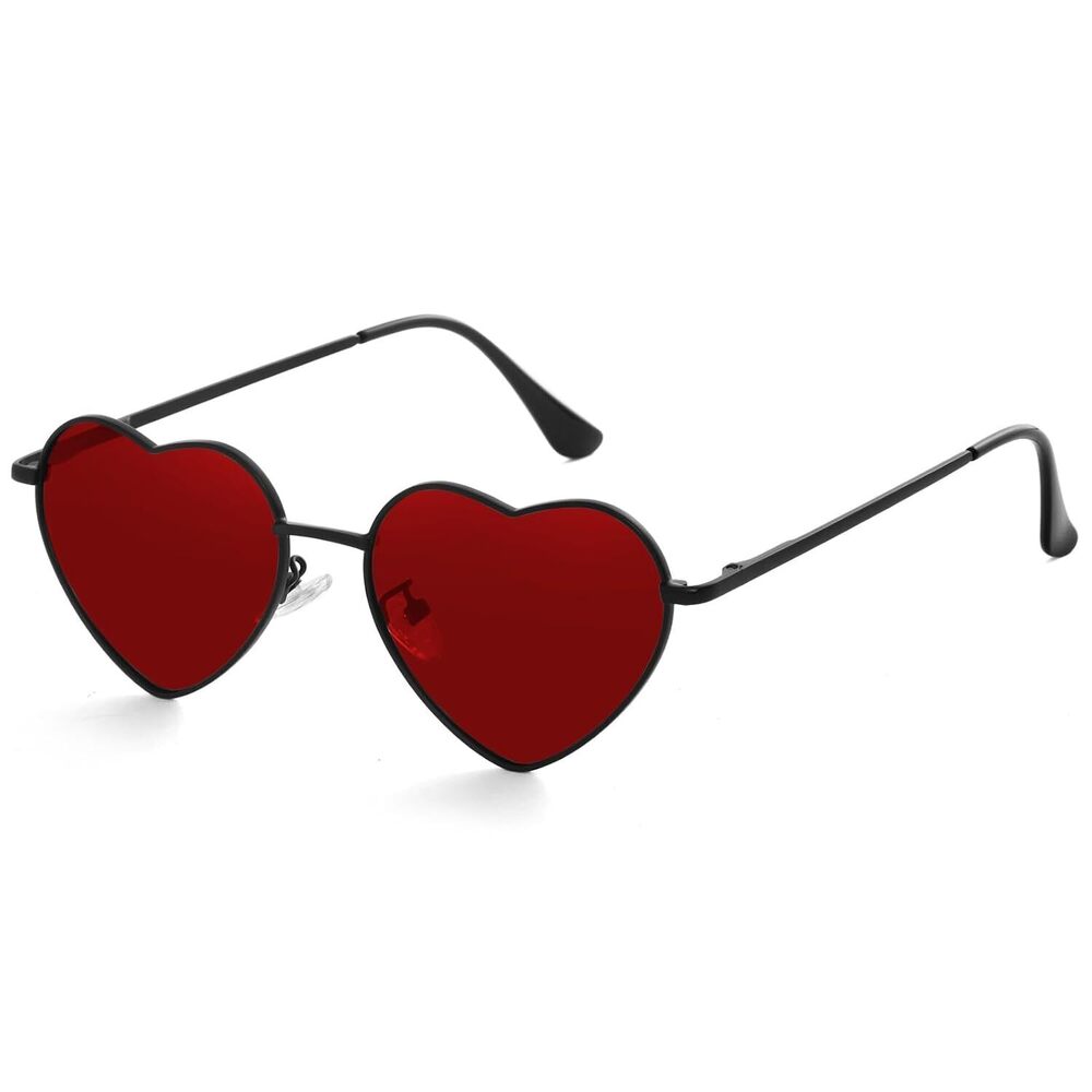 Polarized Heart Sunglasses for Women Metal Frame Fashion Lovely Style Sun